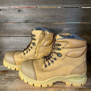 New Womens Blundstone Wheat Nubuck Leather Ankle Steel Toe Work Boots Size 8.5 M